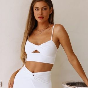 Spicy Crop Tank Top White